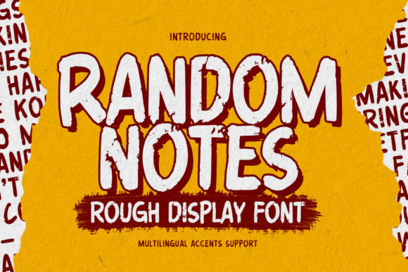 Random Notes Font for Editorial Design